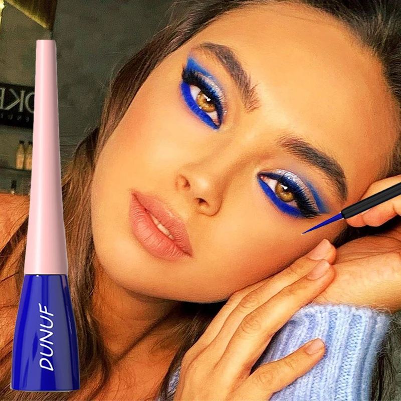 

Liquid Blue Eyeliner Pencil Lasting Quick-Dry No Blooming Yellow Eye Liner Pen Waterproof Pigment Eyeshadow Fashion Color Makeup