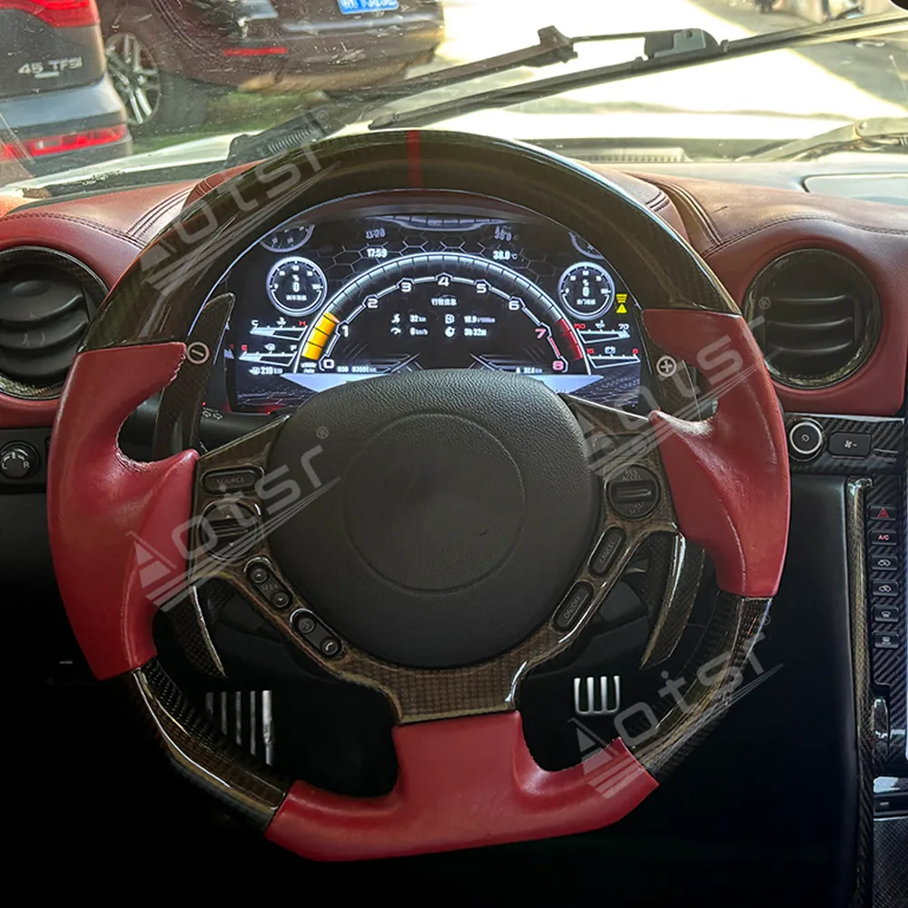 12 ''Carplay الرقمية العنقودية عداد المسافات شاشة لنيسان GTR LCD 2009-2017 الظاهري قمرة القيادة سرعة متر أداة لوحة القيادة السيارة #6