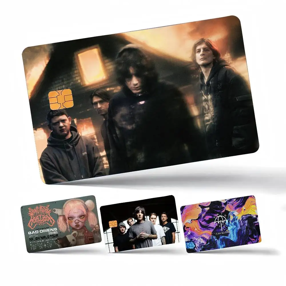 Rock Band B-Bring M-Me The H-Horizon 1 set of 4 pcs Sticker Film Skin Cover Case for Small Large Debit Credit Card Front Side