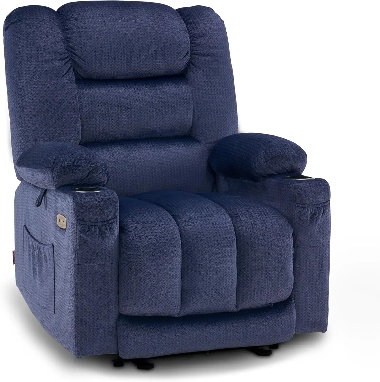 Electric Power Recliner Chair with Heat and Vibration, USB Ports, Cup Holders, Reclining Chair for Living Room 6079