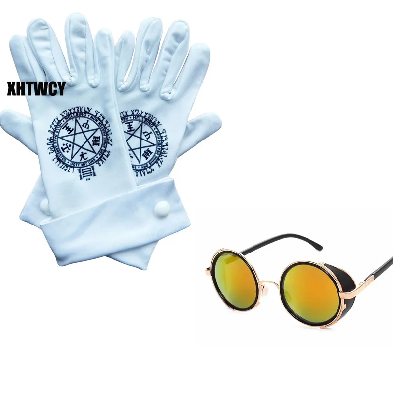 

Anime Alucard Cosplay Gloves Glasses Pentagram Costume Halloween Outfit Cosplay Accessories Cos
