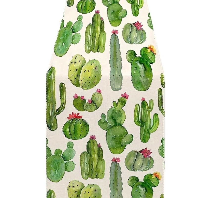 Charm Cactus Fabric Table Runner Create Festival Decors Everyday Use Drop shipping