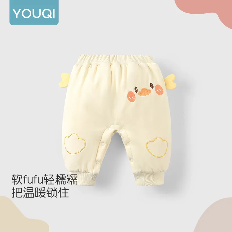

【Youqi】Chinese Baby Open-Crotch Pants, Spring and Autumn Style, One-Year-Old Baby Jogger Pants, Casual Pants for Outdoor Wear, Toddler Fleece-Lined Thickened Cotton Pants