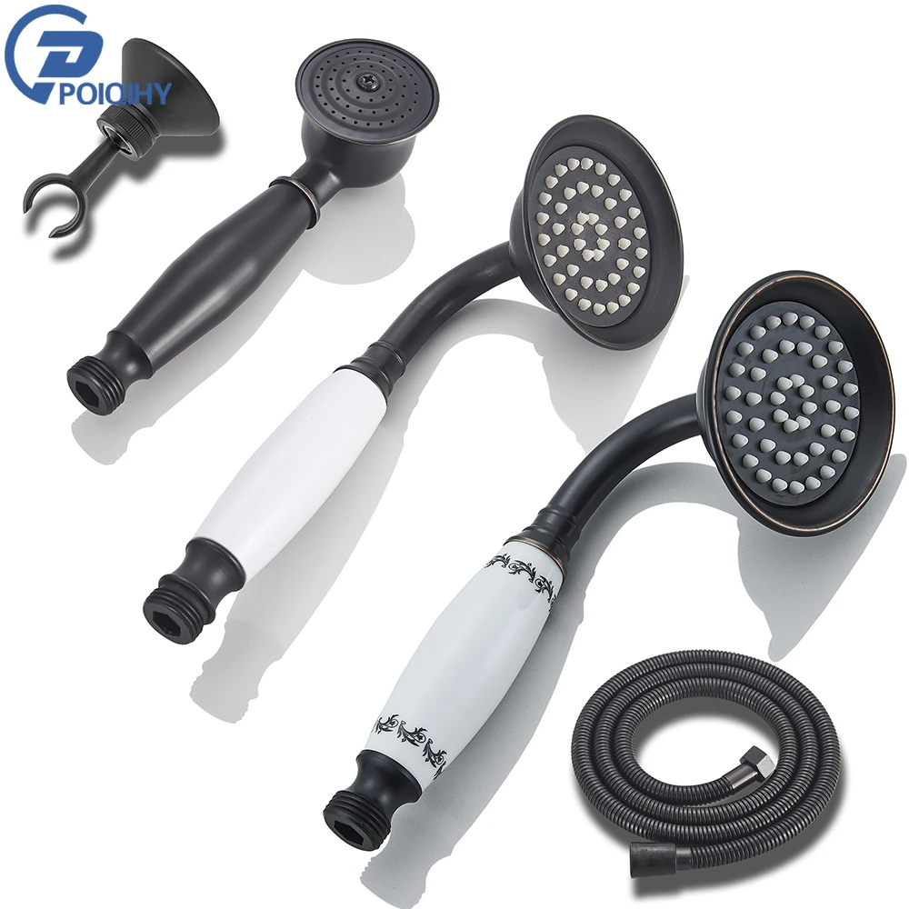 POIQIHY Handheld Shower Head Brass Faucet Accessory Replace Head Handshower for Shower Faucet Oil Rubbed Bronze Color