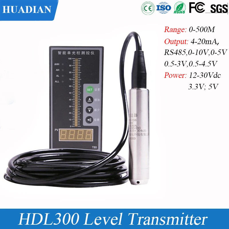 

4-20ma Low Cost Water Level Sensors Probe Analog Output 8M Submersible Water Level transmitter for Tank