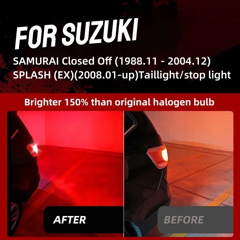 2pcs LED Brake Stop Tail Lights Blubs Car Lights Red No Error For Suzuki SAMURAI SJ SPLASH EX 2002 2004 2008 2010 2012 2014 2016