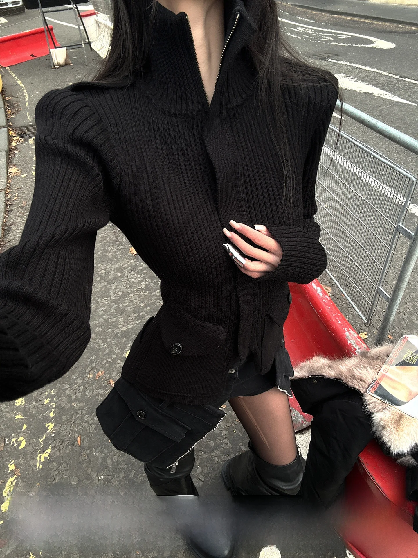 

Женский вязаный свитер Warden с высоким воротником, облегающий, зимний, черный, непрозрачный, с длинными рукавами, модный повседневный топ