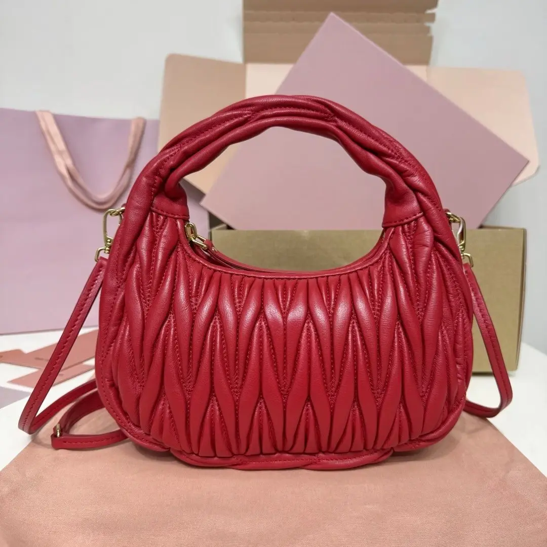 

Women's Pleated Luxury Dumpling Bag - Stylish Versatile Crossbody Purse, Exquisite Shoulder Top-Handle Handbag for Daily & Party