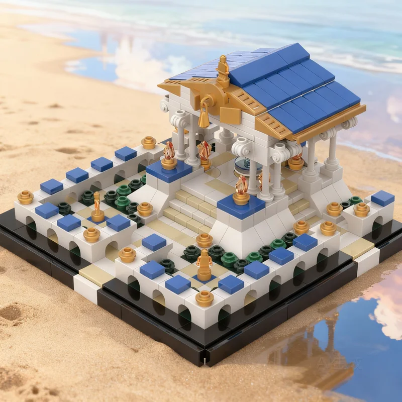 

515 деталей MOC: Грецкий храм (Афинский или спартанский) — архитектурная модель, строительные блоки, креативный подарок, декор для демонстрации, сборная конструкция
