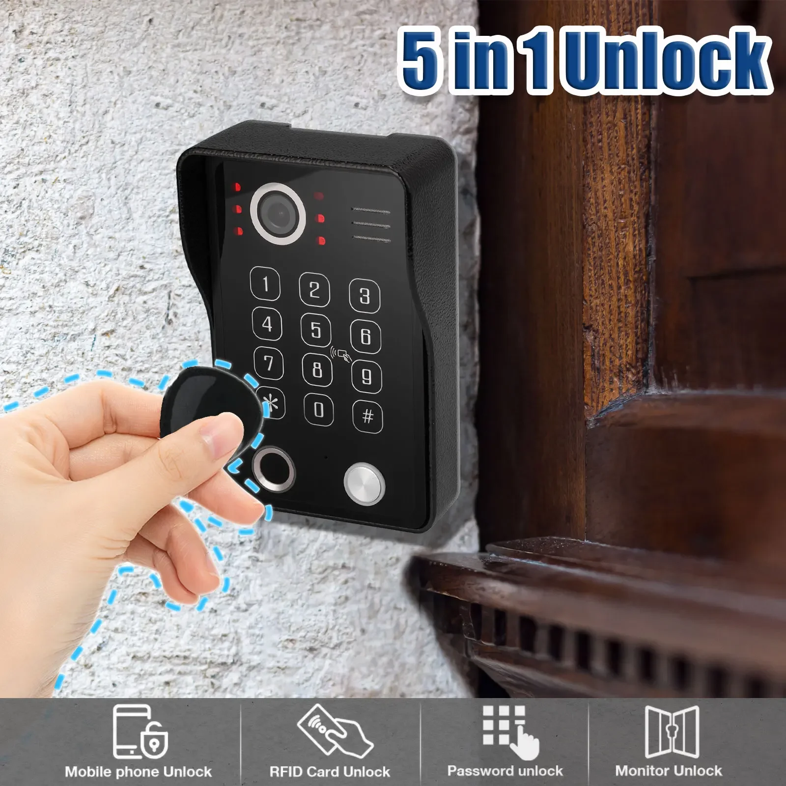 Anjielo Tuya Smart Video Intercom com câmera 4CH Tela sensível ao toque de 15,6 polegadas IDVR 1080P Ddoorbell Intercoms para o apartamento