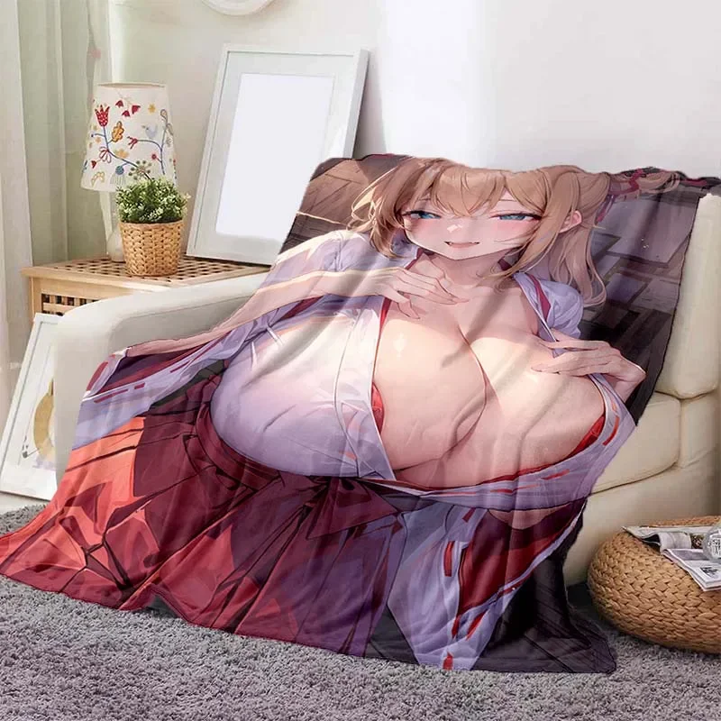 بطانية أنيمي الفن رمي للفتيات ، خفيفة الوزن ، مريحة ، لينة ، تنفس ، الفراش ، السفر ، كاواي ، مثير