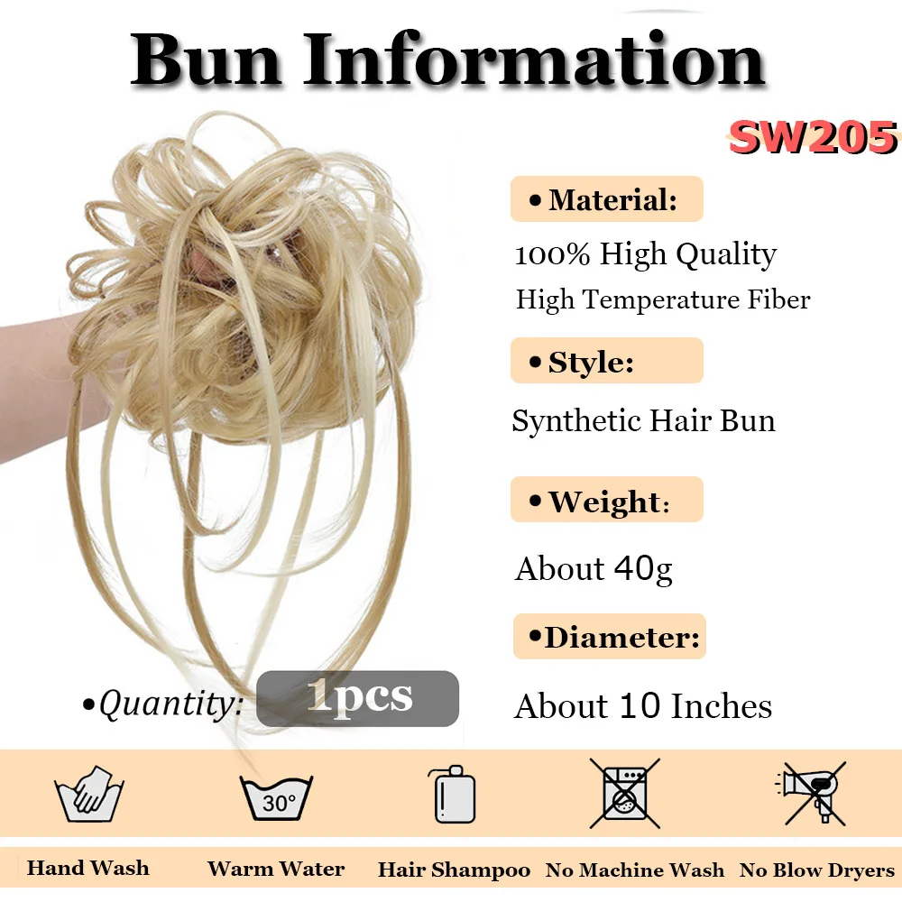 Synthetic Hair Bun Messy Curly Donut Chignon With Elastic Band Scrunchies Extension Updos Hairpieces Wrap Ponytail For Women