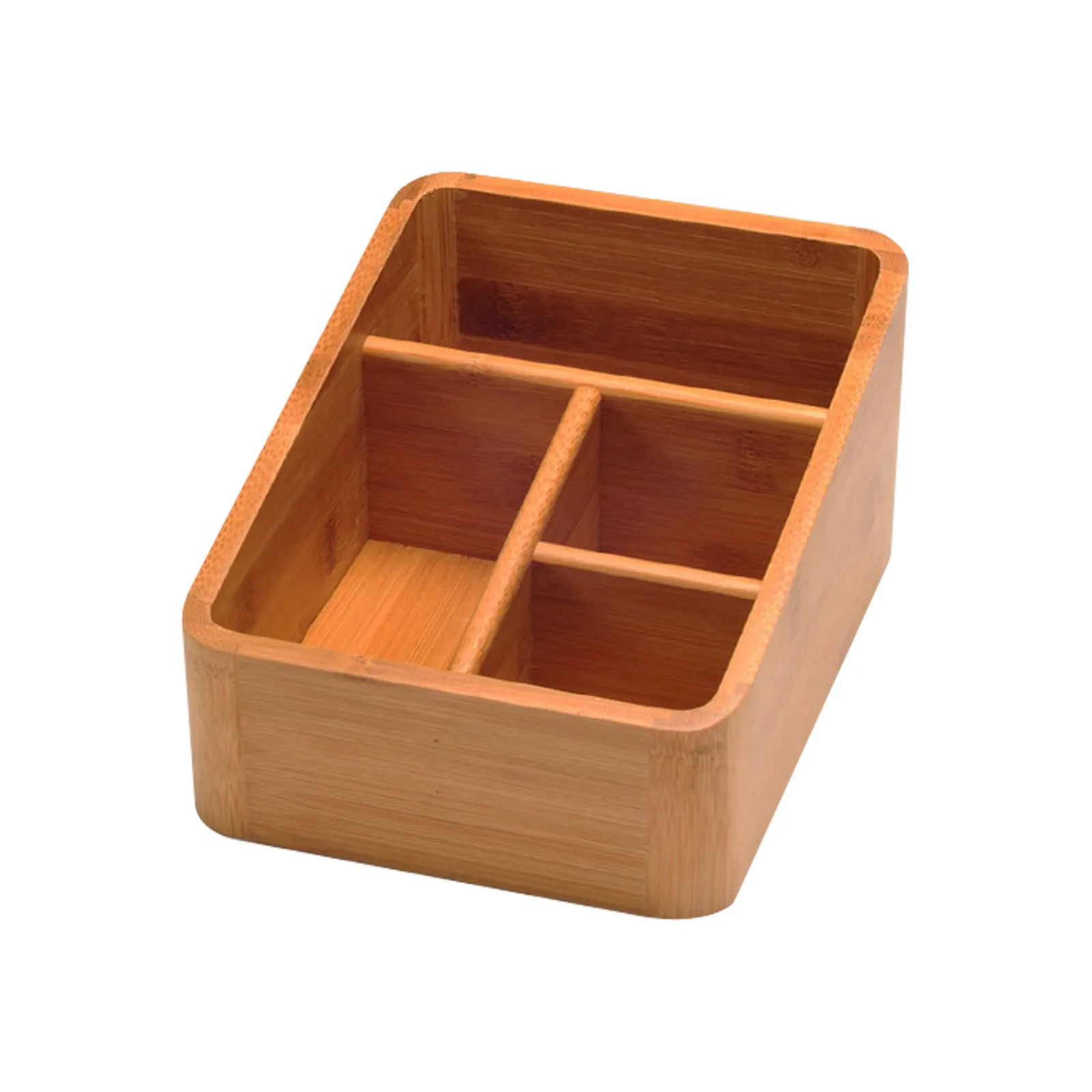 1 szt. Bambusowy pojemnik na biurko, organizer na kosmetyki, etui do przechowywania, uchwyt na piloty i drobiazgi