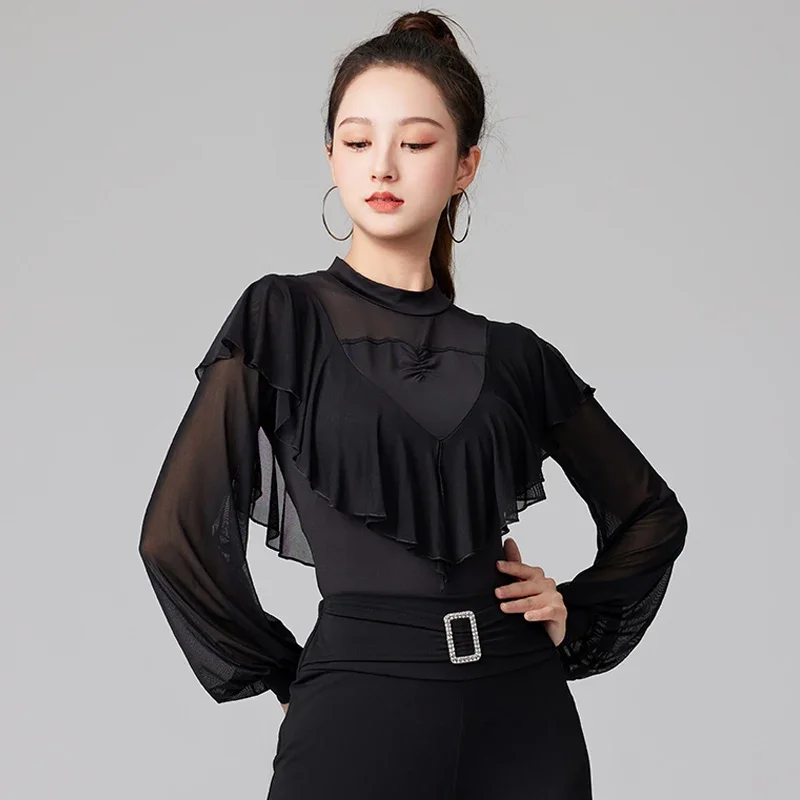 女性のための正方形のダンスコスチューム,長袖,latinダンスの練習,パフォーマンスウェア,ボールルーム,ママ,新しい夏