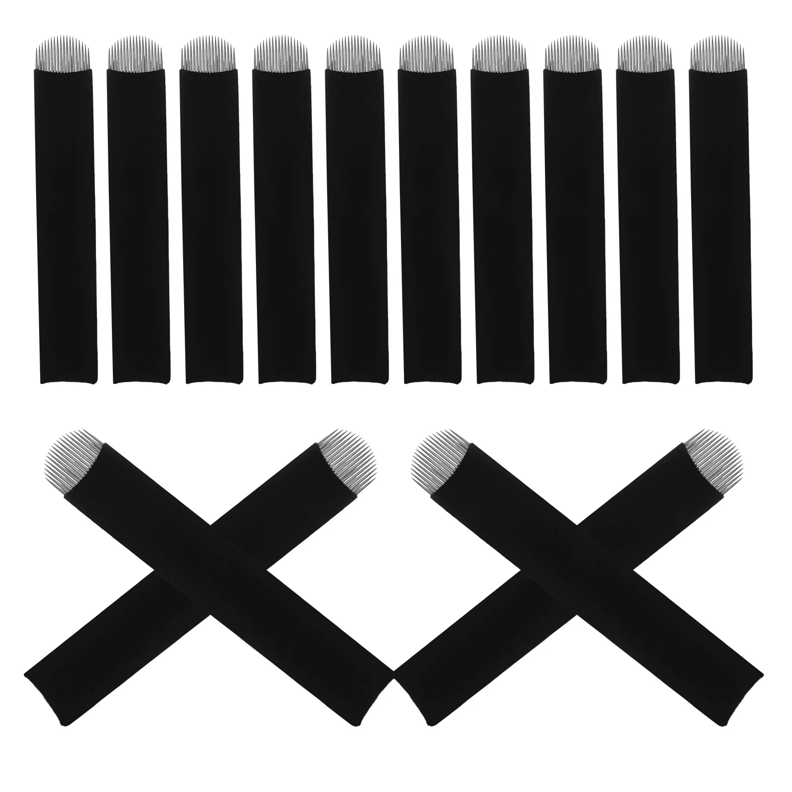 

50 шт. иглы для затенения бровей, легкая технология тумана для воздушного дышащего макияжа, повышения объема, полированные