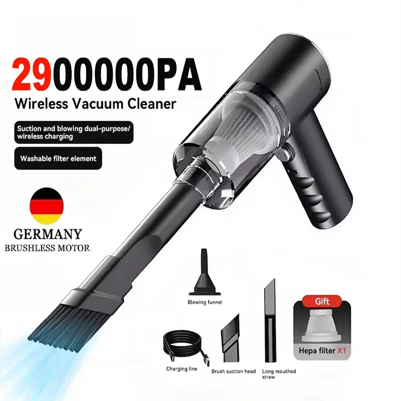 

Car Vacuum Cleaner 2900000 PA Powerful 4 in1 Clean Machine Wireless Blowing Suction Portable Vacuum Cleaner For Vehicle