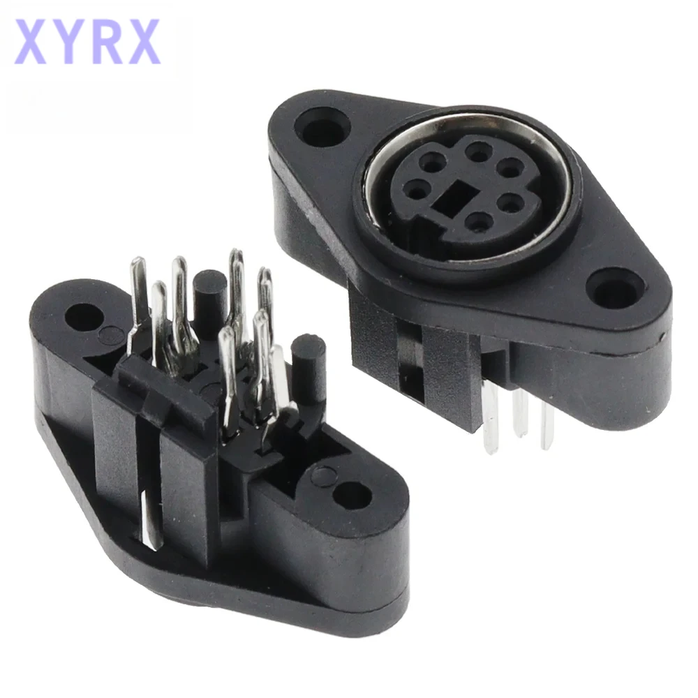 In spot 1/5PCS MDC/S Terminal Socket DIN Jack Connector Mini PS2 6Pin 6P with Fixed Hole Mouse Keyboard