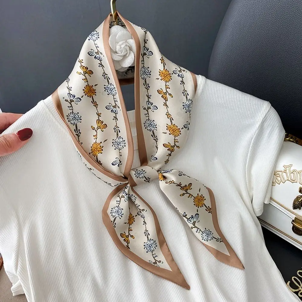 

Style Scarves Collocation Clothing Accessories Headscarf Neck Tie Hair Ribbon Hair Band Satin Silk Scarf Female Printed Scarf