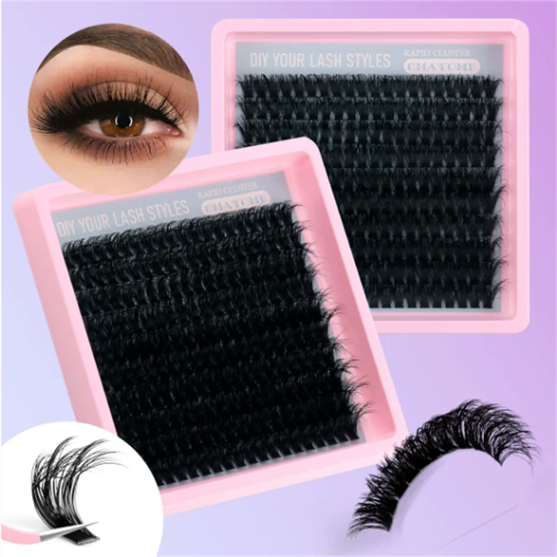 10 Layers Fluffy Thick-Flocked False Eyelashes DIY Segmented Mix Lengths 14-20mm 160D 120D 100D for Eye Makeup