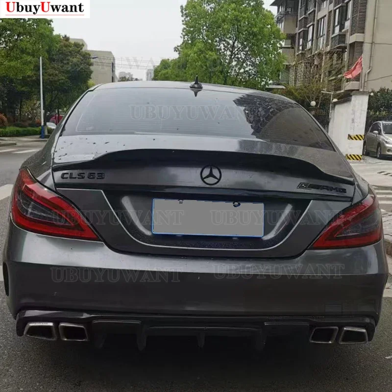 W218 Carbon Fiber Rear Trunk Boot Spoiler For 2012 - 2018 CLS Class CLS350 CLS400 CLS450 CLS500 CLS63 Sedan Fitment Guaranteed