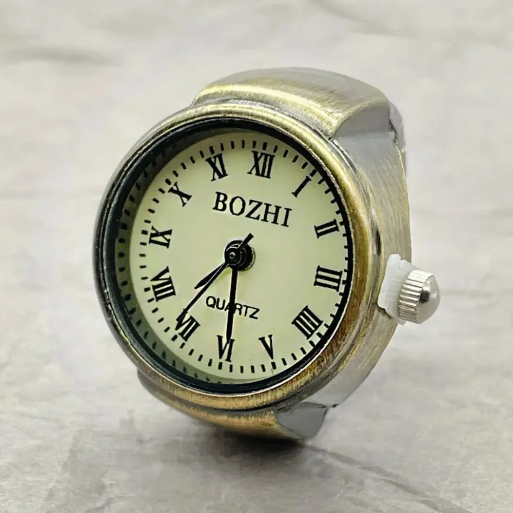 Vintage Roman Numeral Ring Watch for Men and Women To Check Time Compact Mini Finger Watches Party Banquet Jewelry