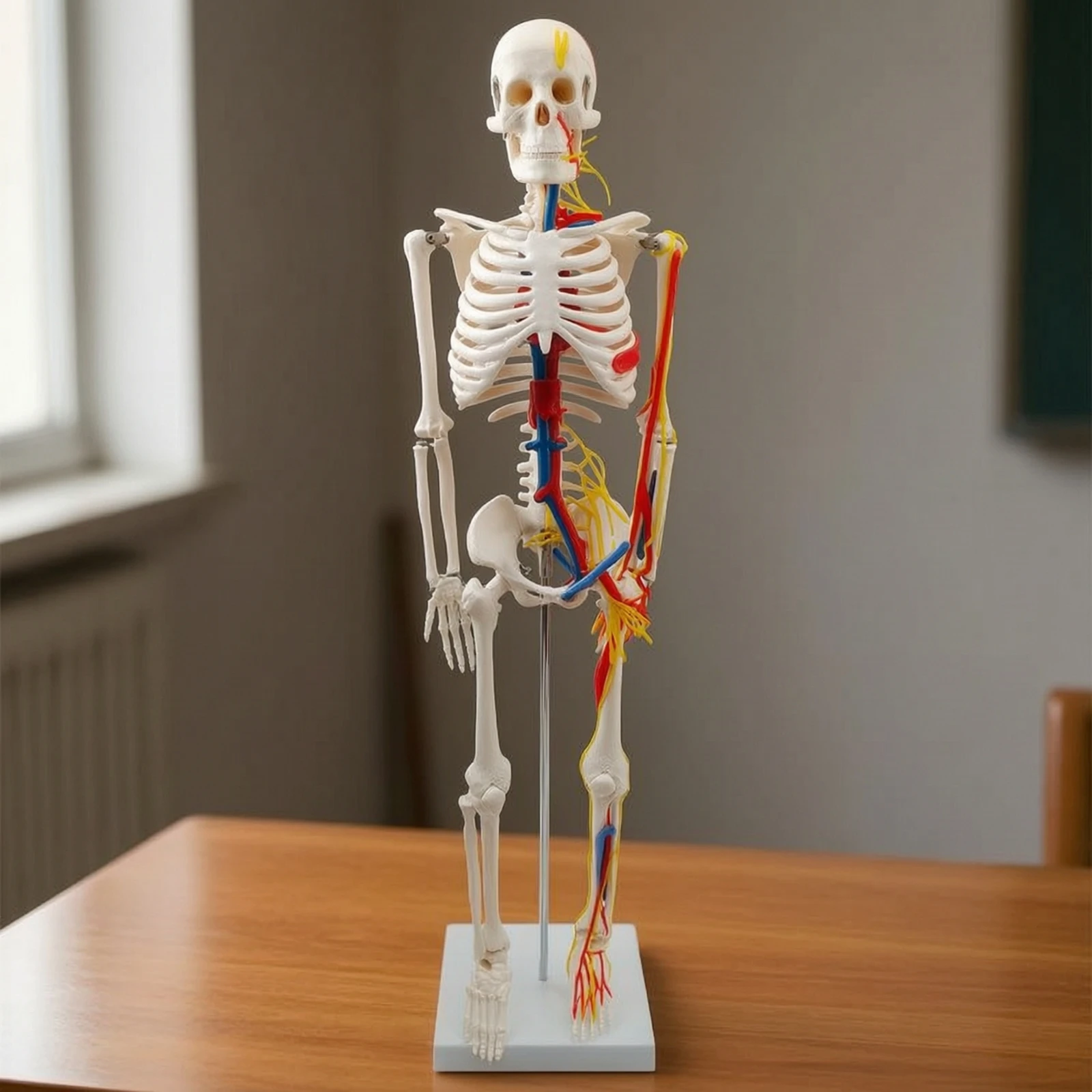 Human Skeleton Model with Nerves Scientific Skeleton Model with Vessels Plastic Articulated for Teachers, Classroom