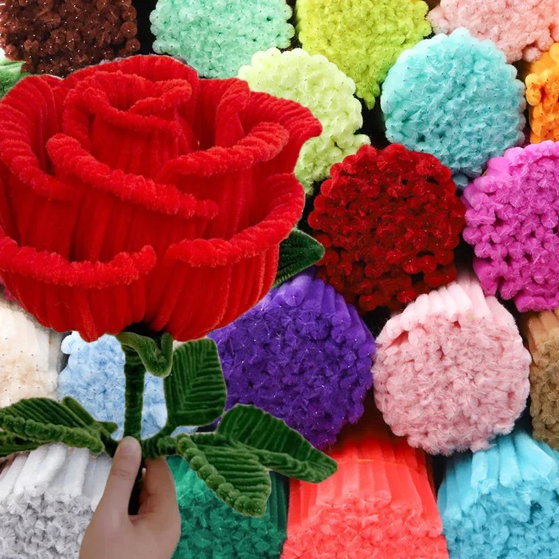 Tiges de Chenille Colorées en Peluche, Bâton Torsadé de Tuyau, Nettoyeurs de Tuyaux, Fournitures Artisanales Faites à la Main, Jouet pour Enfant