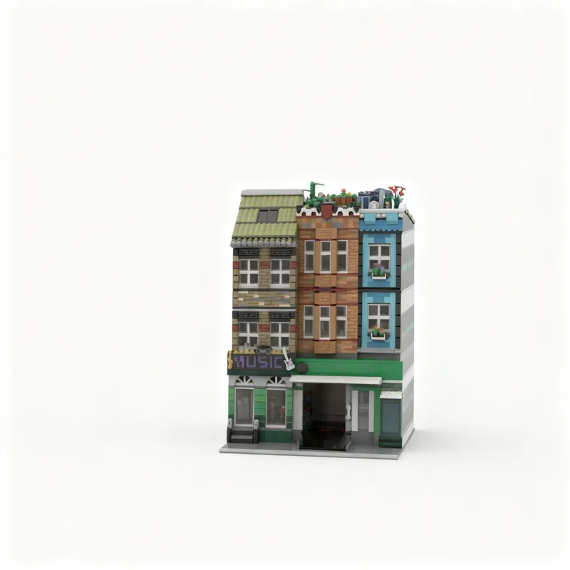 5172pcs MOC Music Store Garage Laboratory Modular Buildings Model Building Blocks Christmas Gift Assemble Craft 3D Creative