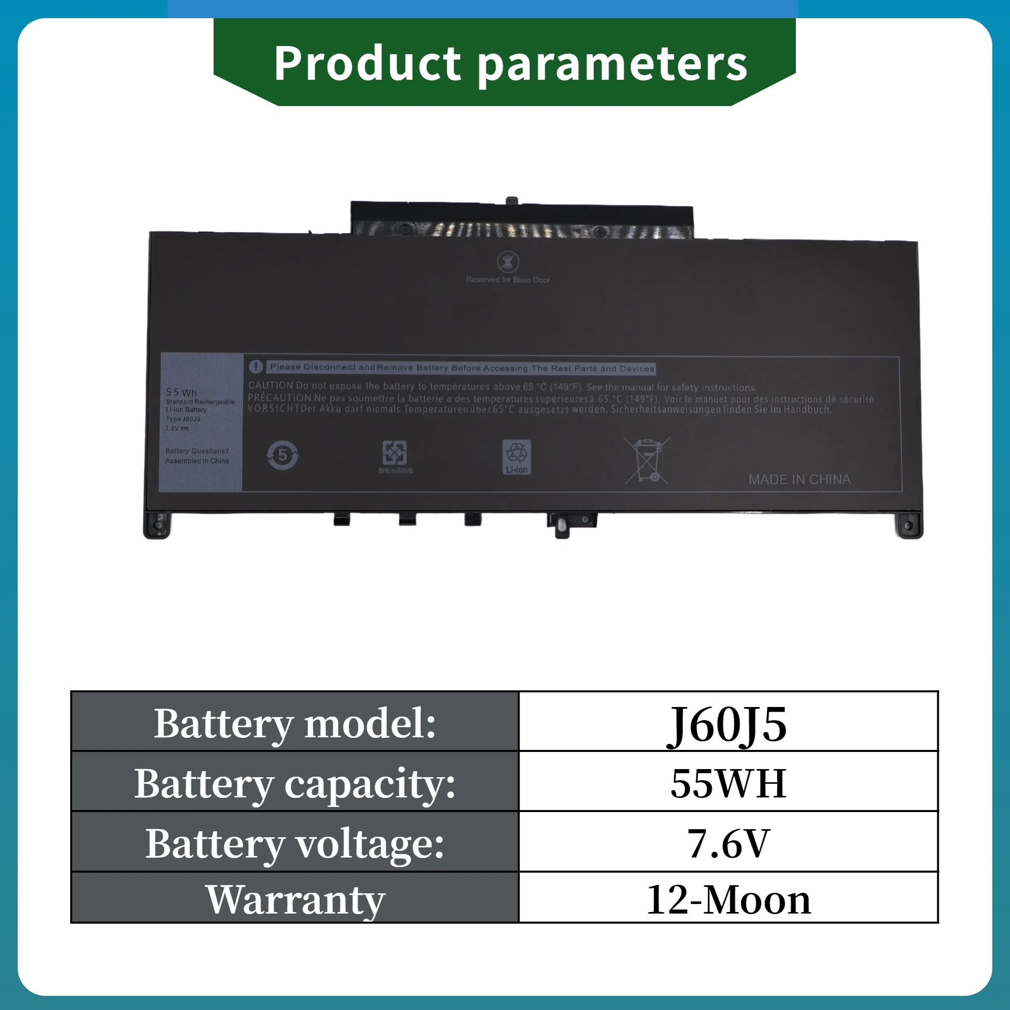 المصنع مباشرة! J60J5 باتريا دو portátil لـ Dell Latitude E7270 E7470 R1V85 MC34Y 242WD
