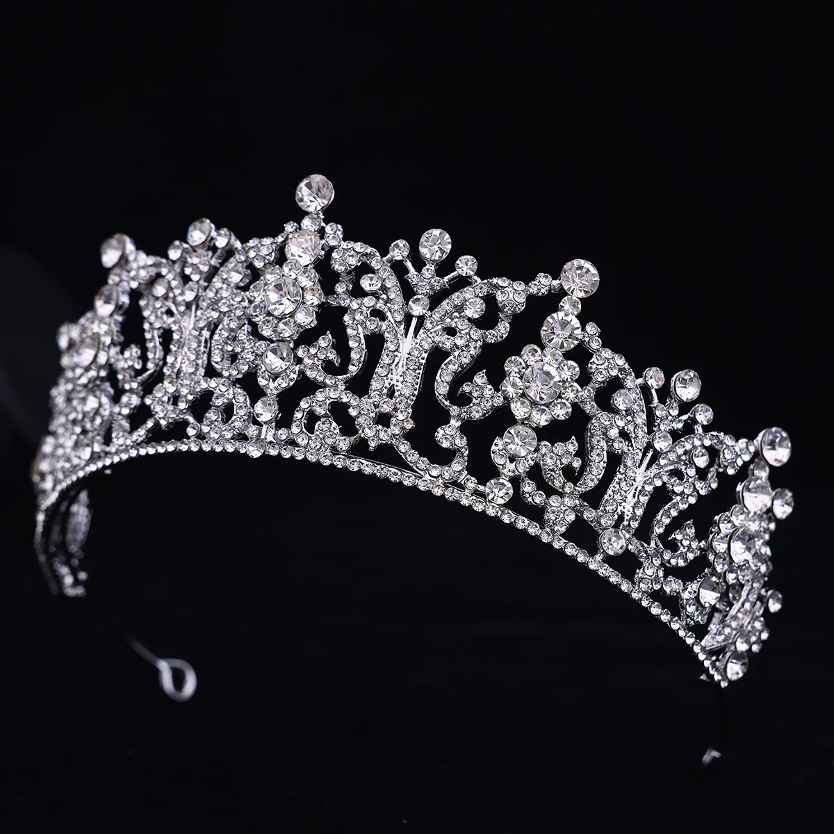 Luxury Royal Crystal Tiara  Silver Rhinestone Wedding Crown for Brides  Prom  Pageant and Quinceanera image 5