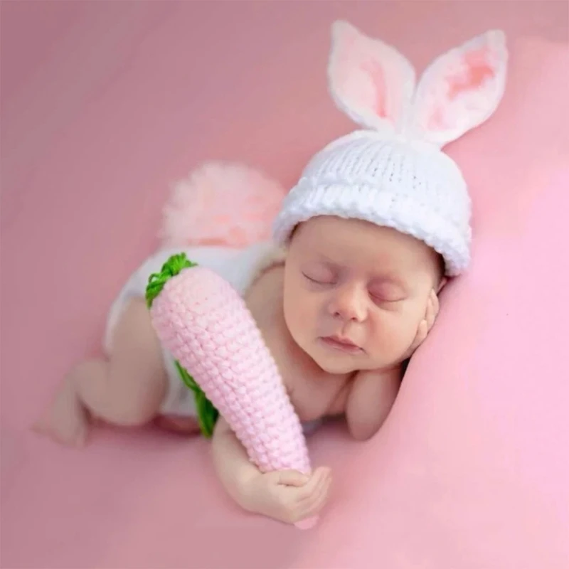 Newborn Baby Clothes Girls Boys Crochet Rabbit Costume Photo Photography Props