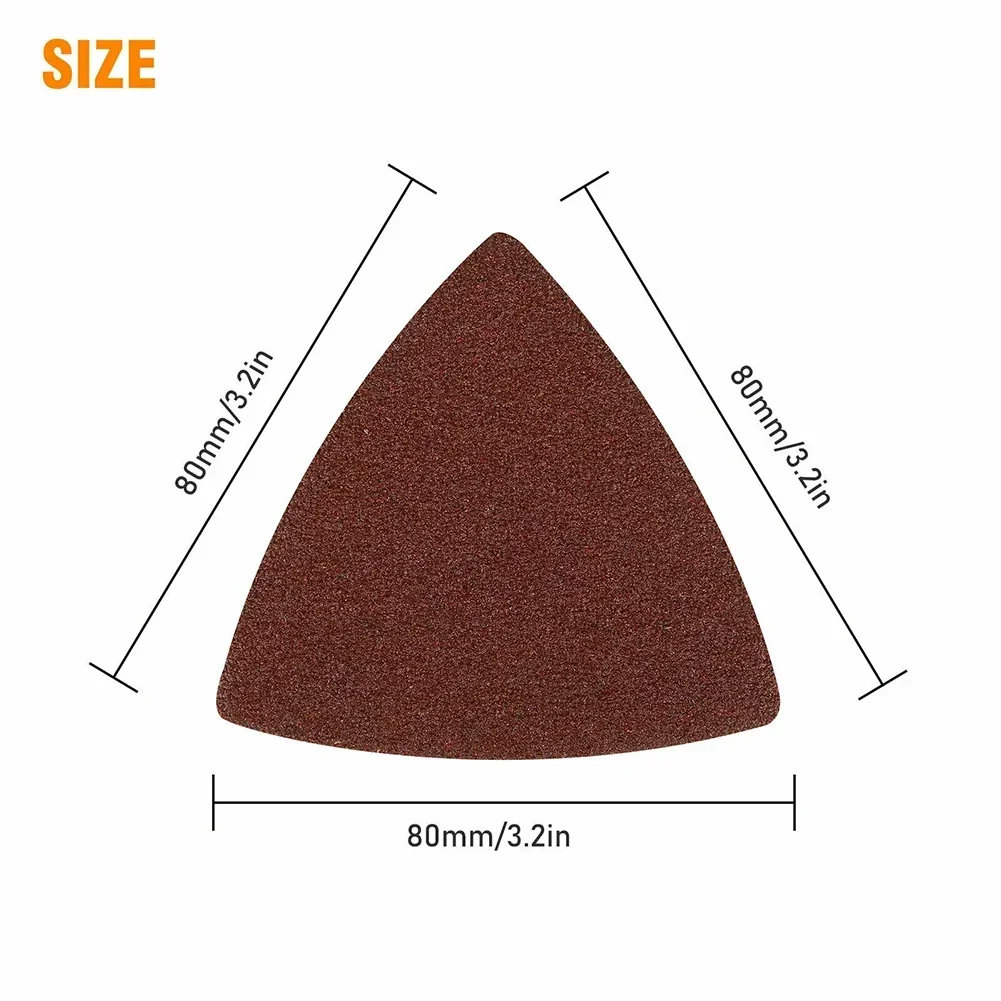 YTOM 30pcs Triangular Sandpaper Hook & Loop Triangle Sanding Sheets Fit 3-1/8 Inch Oscillating Multi Tool Sanding Pad 80-400 Gri