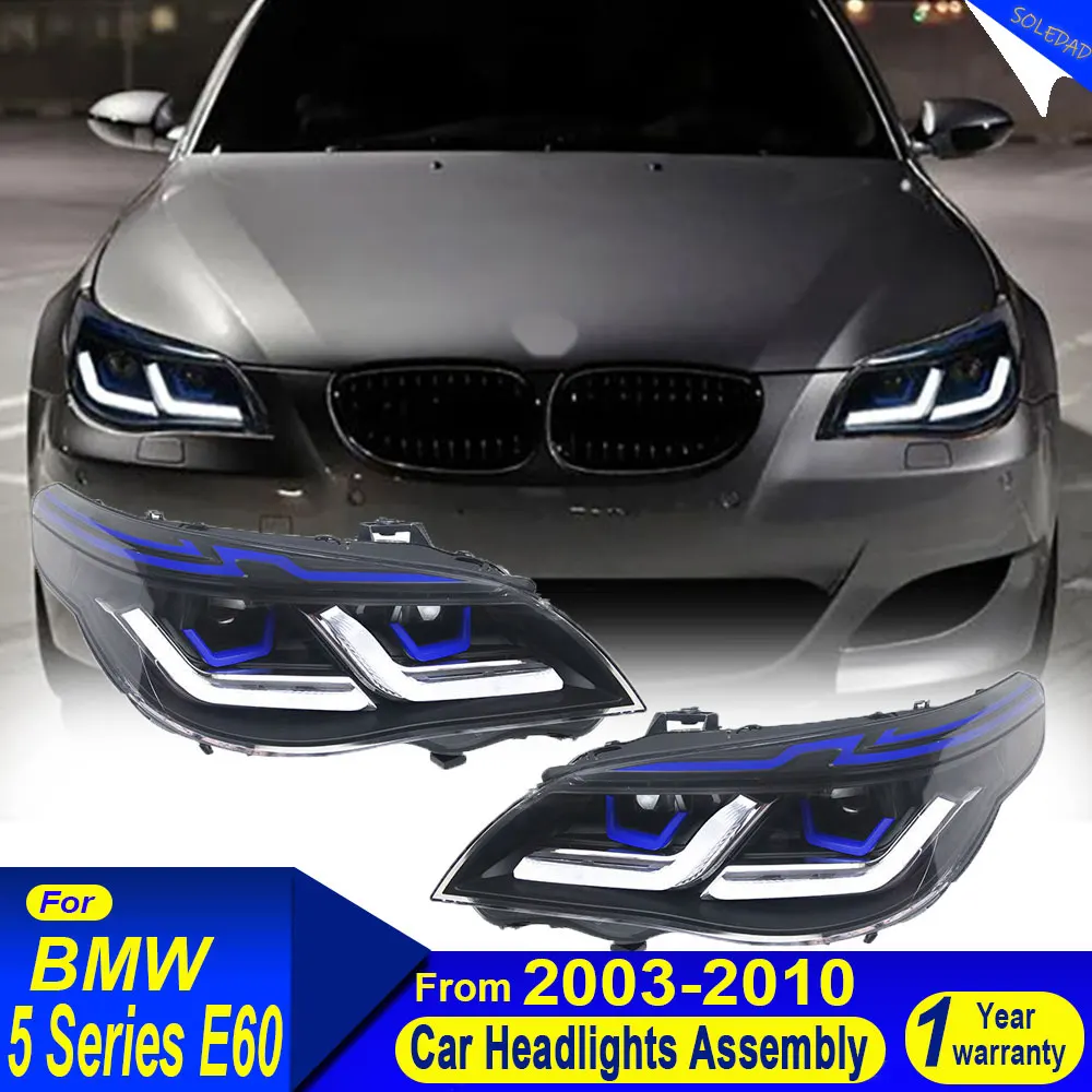 Headlight Car Light For BMW 5 Series E60 Headlight 2003-2009 523i 530i LED HeadLamps DRL Projector High Low Beam Accessories