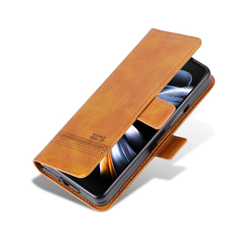 EUCAGR Luxury PU Leather Wallet Phone Case For Samsung Galaxy Z Fold 3 4 5 Cord Slot Holder Cover For Samsung Galaxy Z Fold5