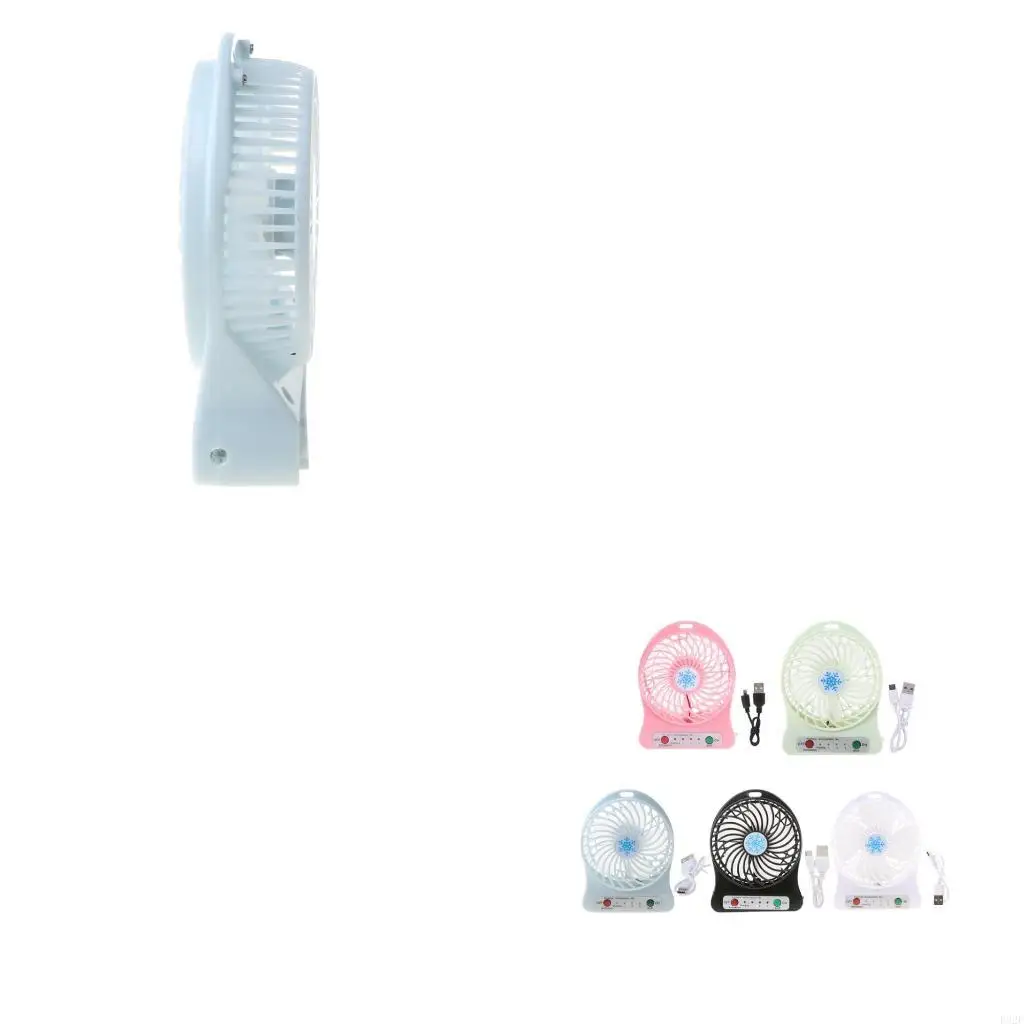 

F92F USB Battery Dual Purpose Mini Table Fan with Light Desk Fan Strong Wind