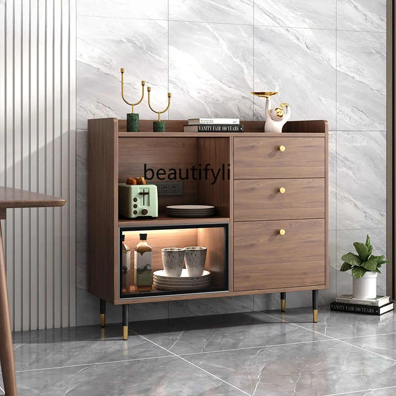 

Nordic Sideboard Cabinet Living Room and Kitchen Locker Tea Cabinet Multi-Function Microwave Oven Cabinet