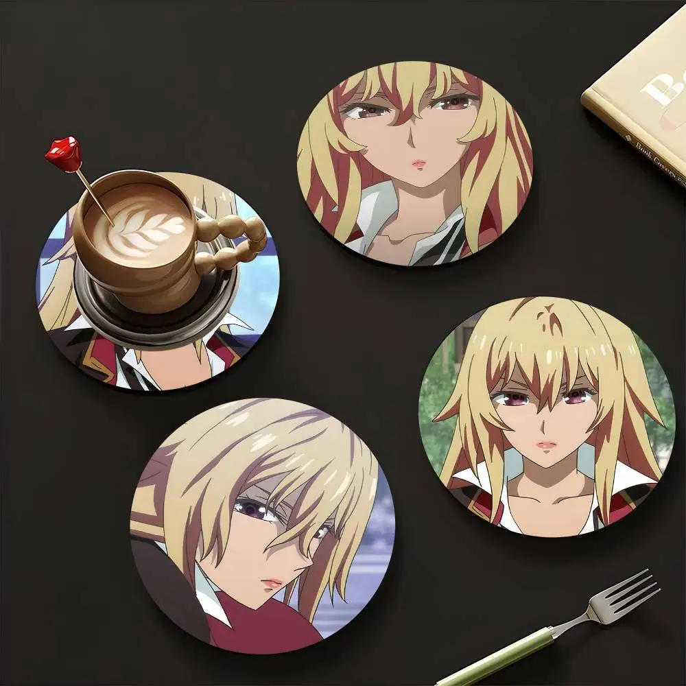 1pc Mirei Shikishima Anime Characters Wooden Coaster Colour Printing Cup Mat Home Desk Decoration Gifts
