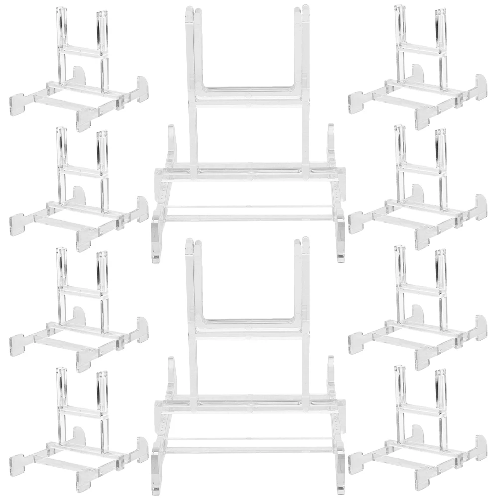 

10pcs Plastic Multi-Functional Display Holder Display Stand Easel Multi Functional Plate Holder Rack Tabletop Storage