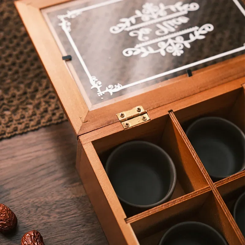 Retro Wooden Dust-proof Jewelry Storage Box Multifunctional Desktop Miscellaneous Box with Lid