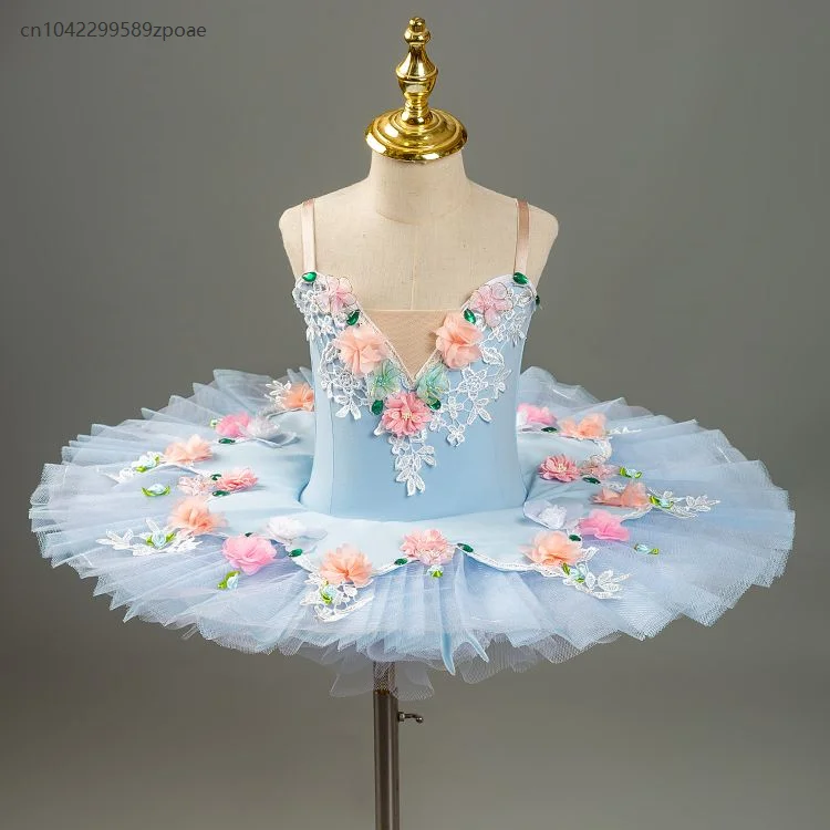 

Ballet Dress Fairy Doll Professional Tutu Ballet Skirt Ladies Girls Blue Competition Performance Clothes Ballerina Ballet Dress