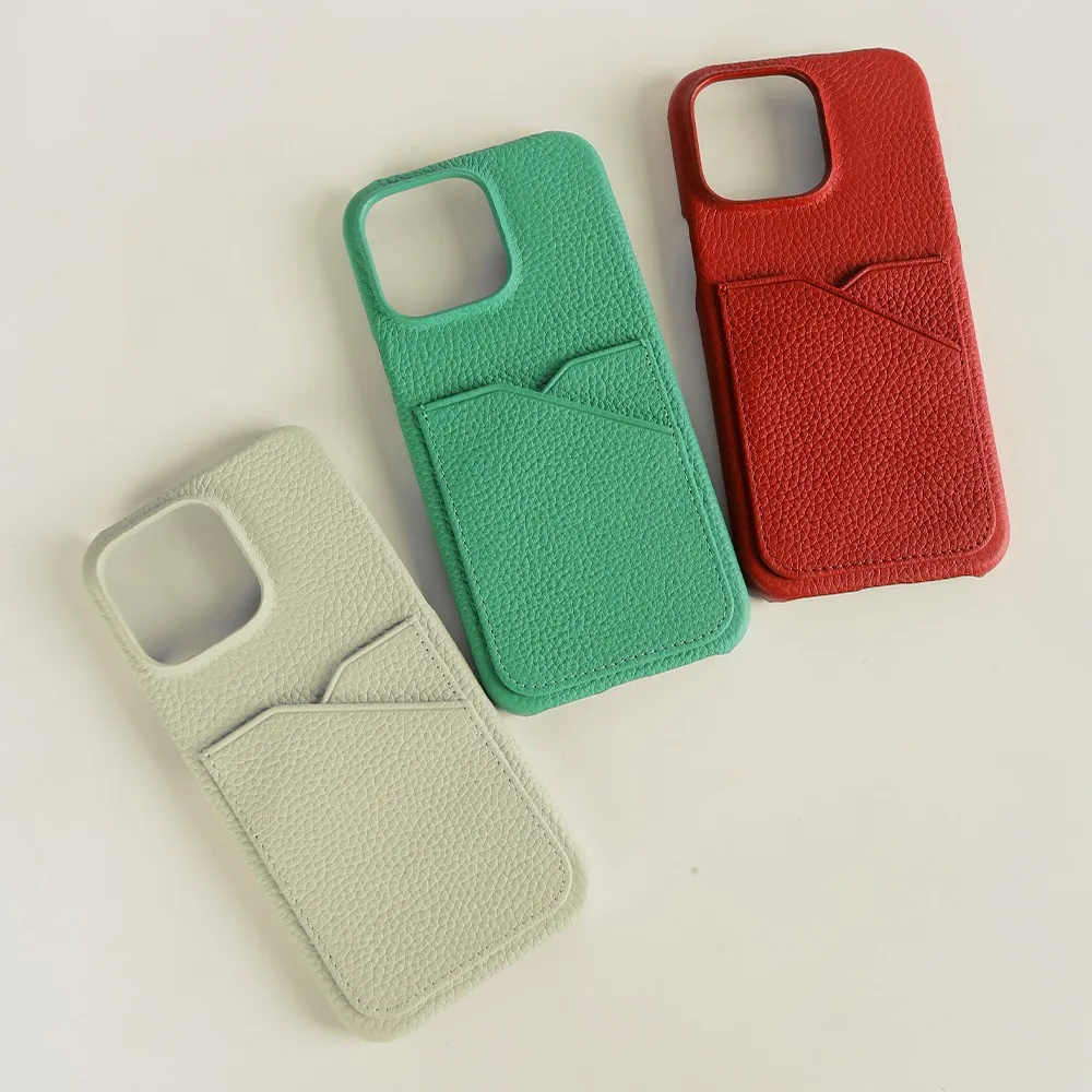 Luxury For iphone16 Pro Max Case Genuine Leather Cases With Card Holder Slot For iphone 14Pro 13 12 11 Shell Phone Cover Fundas