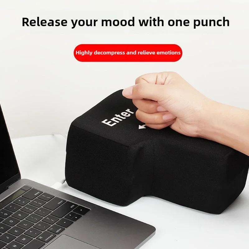 USB Enter Key Vent Pillow Soft Computer Button Return Key For Offices Decompression Pillow Stress Relief Toy Enter Huge Button