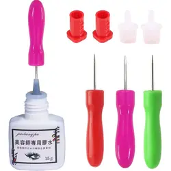 the glue blockage Eyelash Extension Glue Replacement Mouth Head Caps Opener Lash Glue Bottle Blocking Needle Universal