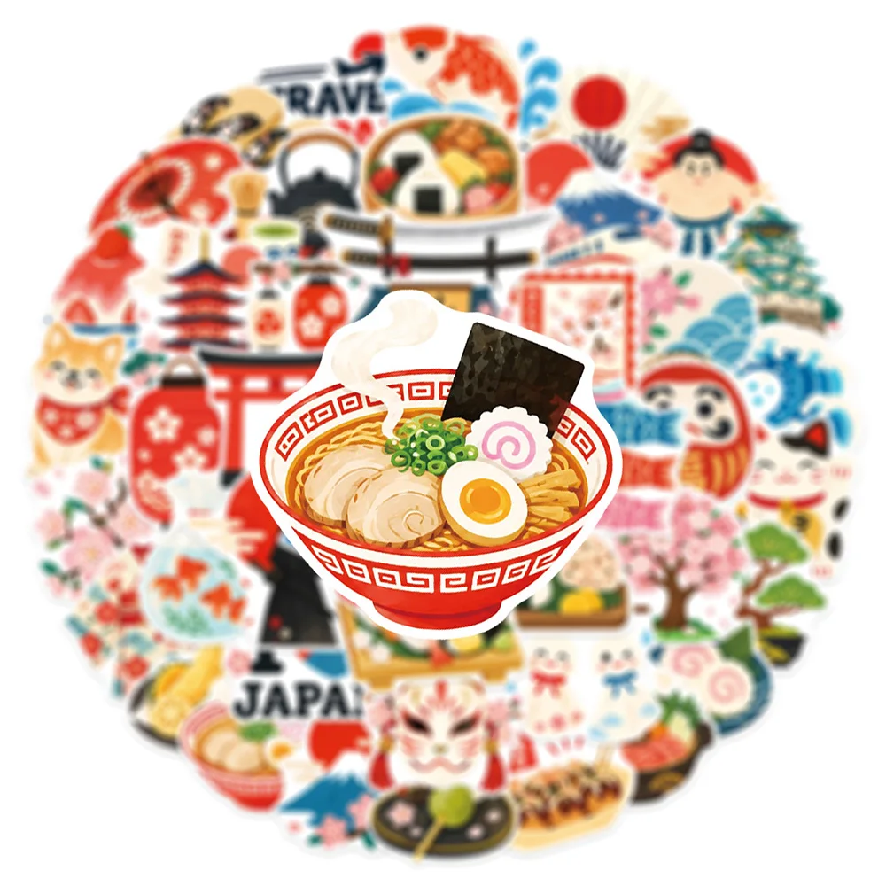 10/30/50pcs Retro Japan Showa Style Culture Stickers Aesthetic Graffiti Decals Guitar Skateboard Laptop Cute Cartoon Sticker Toy 5