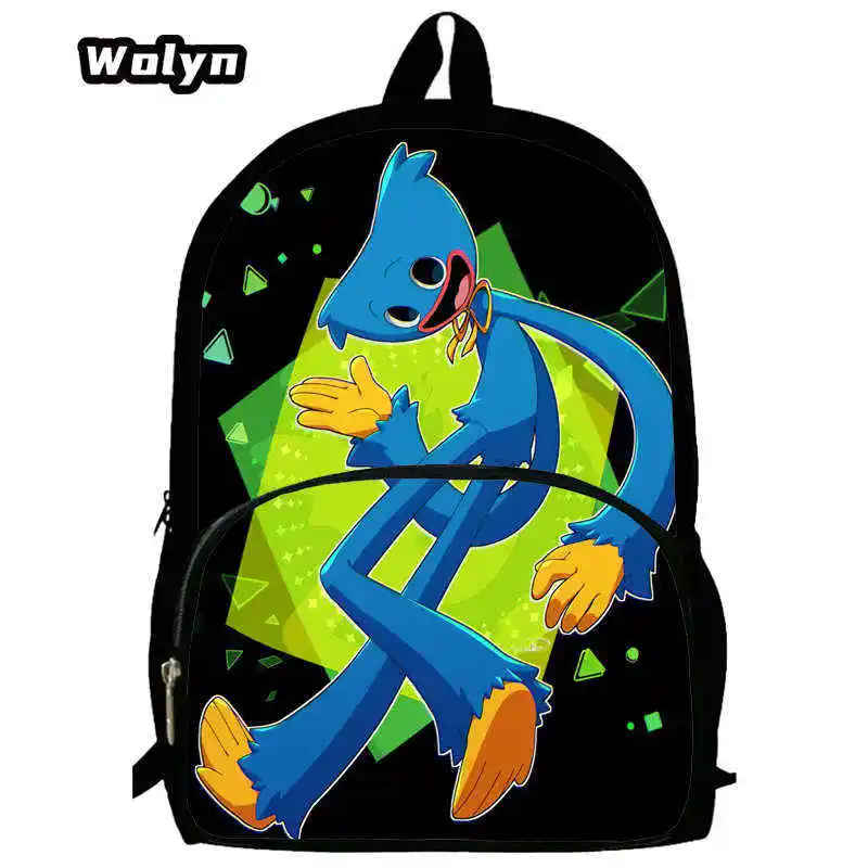 Mochila escolar de dibujos animados para niño y niña, morral escolar de gran capacidad con diseño de Critters y Anime sonriente