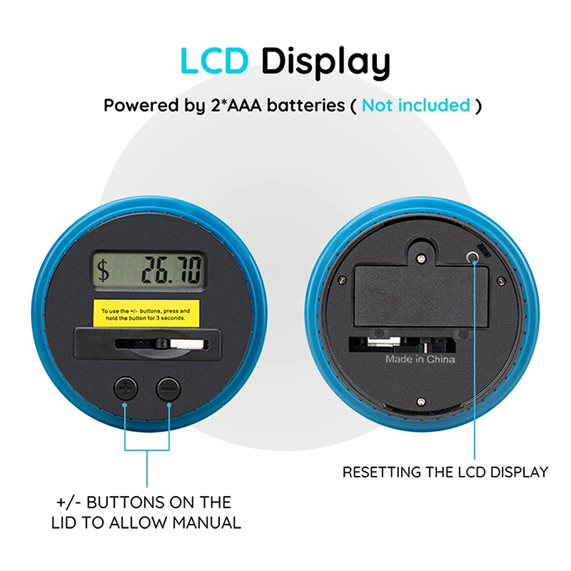Digital LCD Counting Coin Money Saving Box Jar Large Capacity For USD EURO GBP Money Electronic Counting Piggy Bank