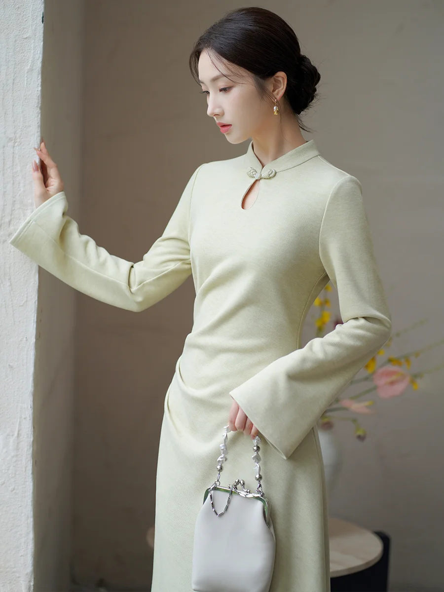 

Новый китайский трикотажный женский воротник с застежкой на талии, осень-зима, новая версия, улучшенная Dr