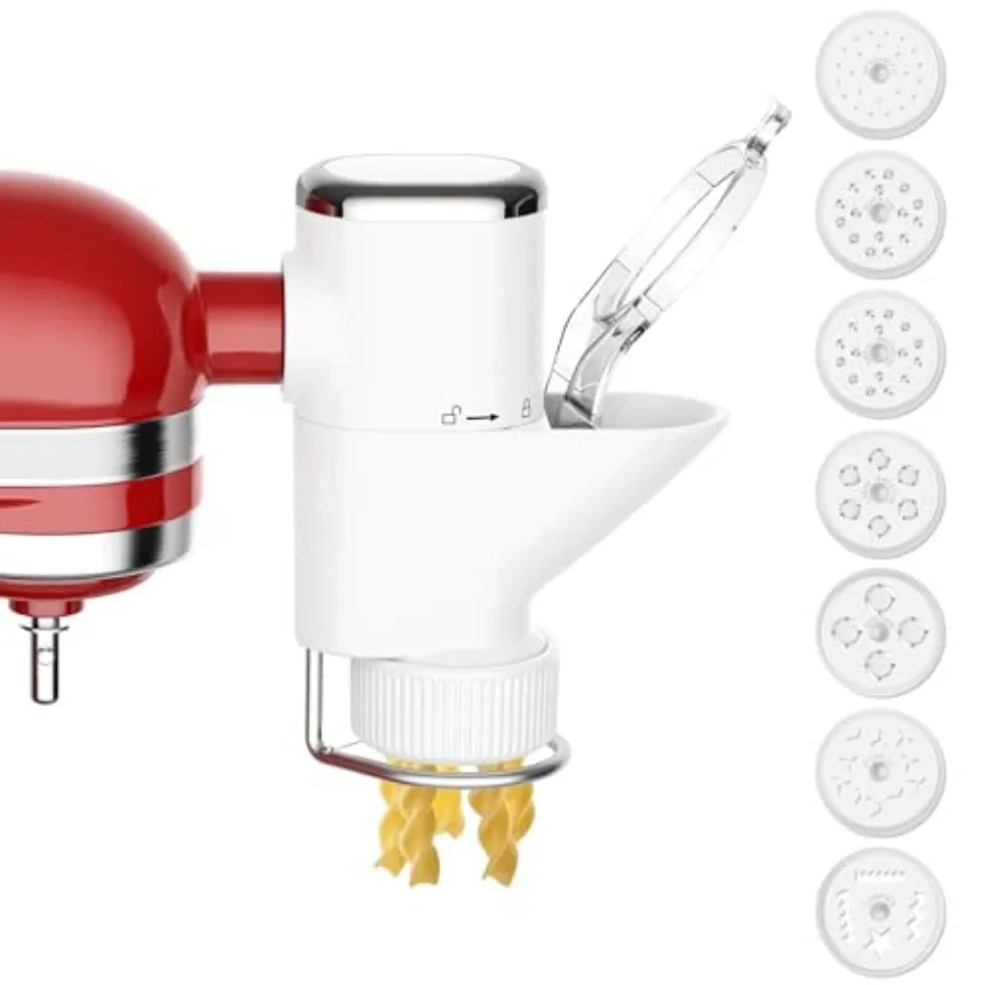 

Gourmet Pasta Press Attachment for KitchenAid Stand Mixers Pasta Press for KitchenAid Mixer with 7 Interchangeable Pasta Plates