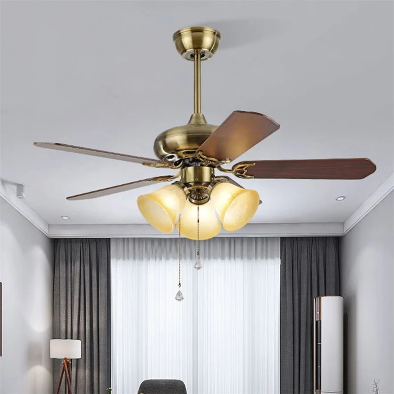 TINNY Modern LED Ceiling Fan Light With Remote Control Wooden Fan Blade 220V 110V For Home Dining Room Bedroom Restaurant