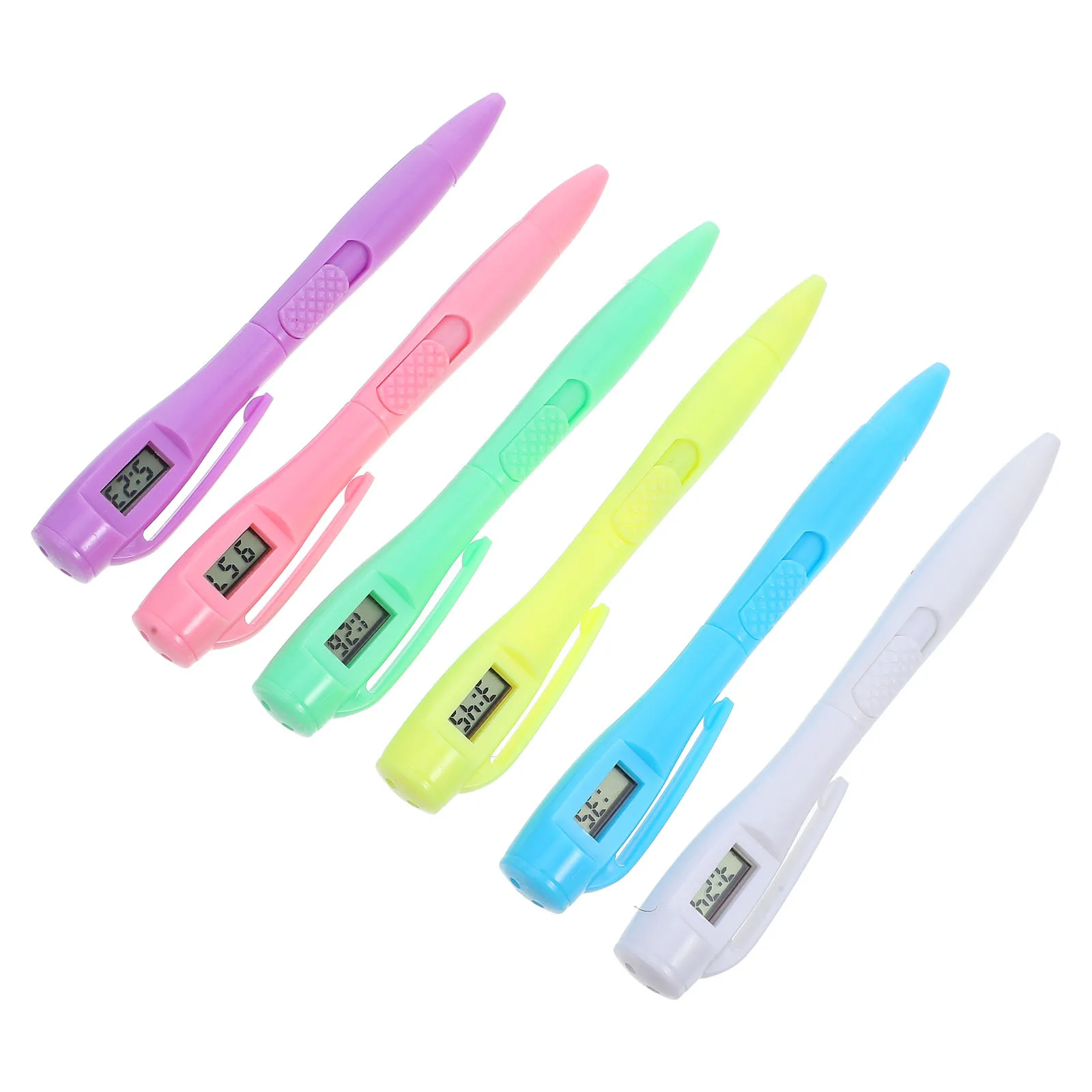 

6Pcs Time-Tracking Pen Fine-Point Writing Tool with Digital Clock for Students and Professionals Fine-Point Writing Pen